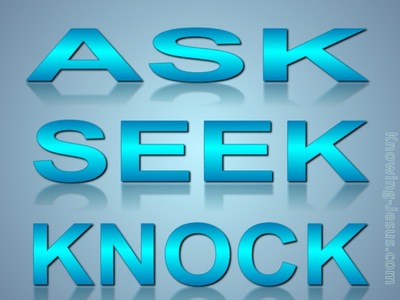 Matthew 7:7 Ask, Seek, Knock (gray)